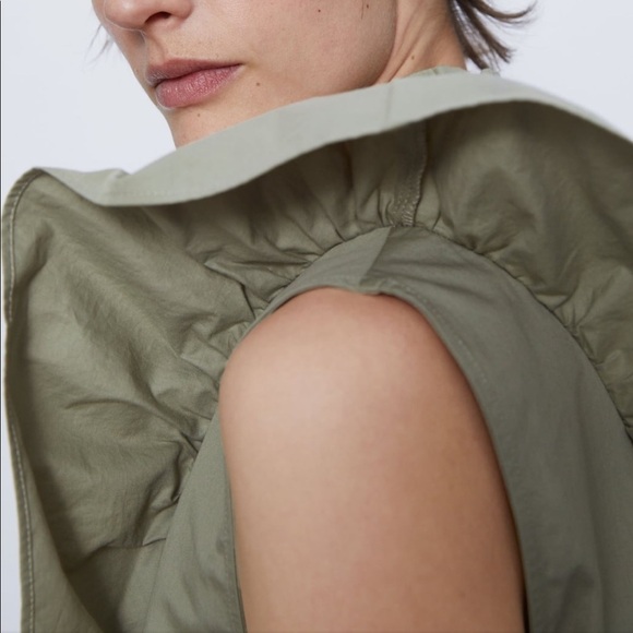 ZARA Ruffled Poplin Blouse BNWT - Picture 6 of 10